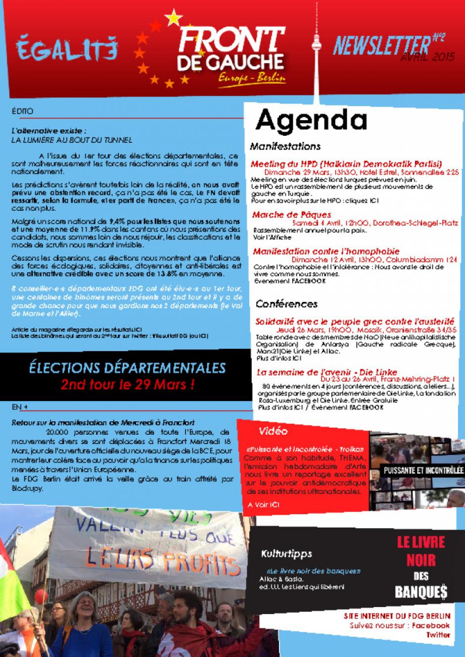 [Berlin] Newsletter du FDG - n°2 - Avril 2015